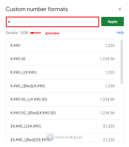 updating the number format to hash to remove comma in google sheets